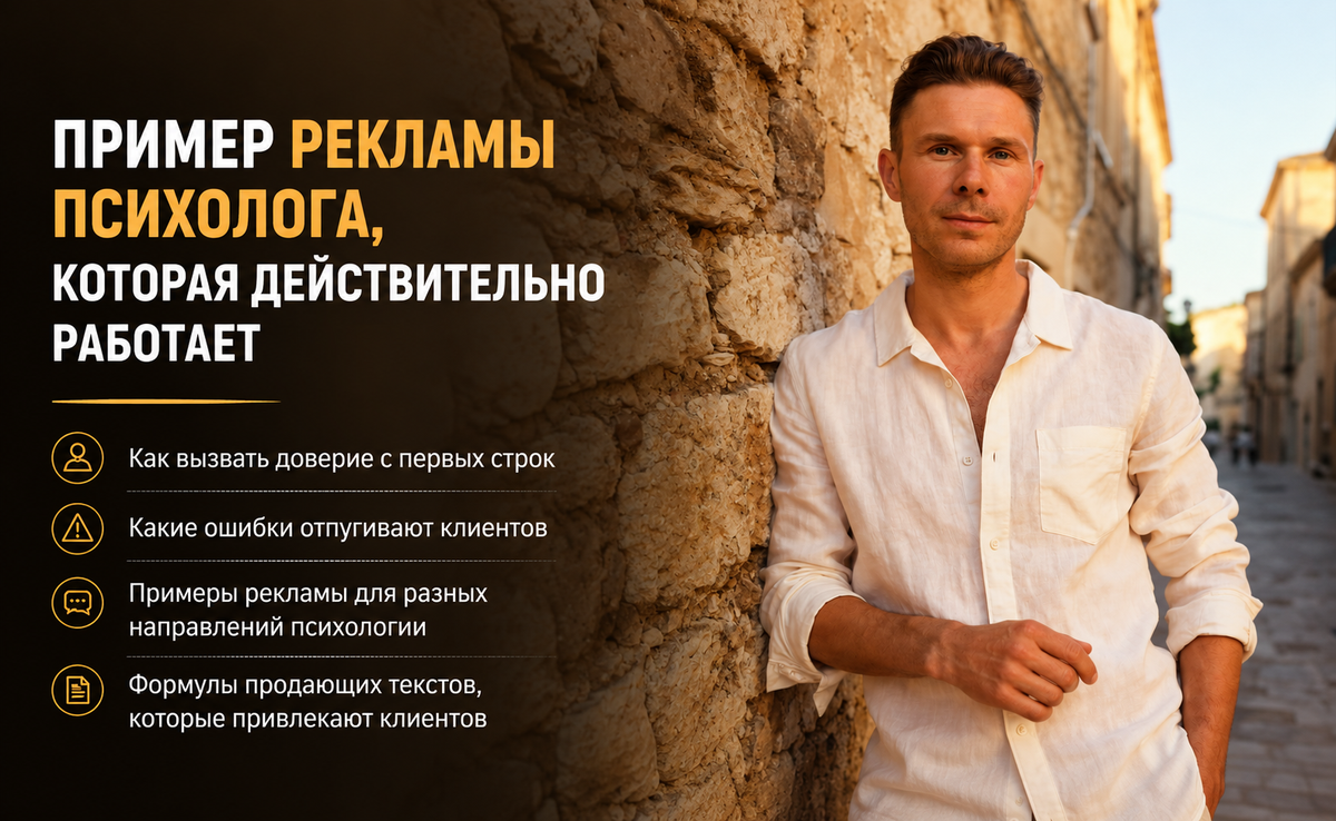 Пример рекламы психолога, который 100% работает